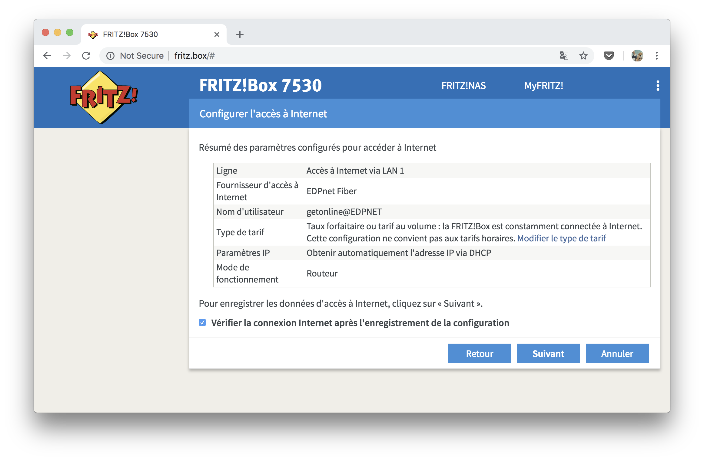 Comment installer et configurer ma FRITZ!Box 7530 pour la connexion fibre